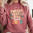 Class Of 2026 Senior Twelve Years Later Sloth Graduation Comfort Colors Sweatshirt Crimson