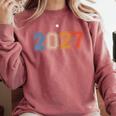 Class Of 2027 Graduate Shirts For Men Women Graduation Retro Comfort Colors Sweatshirt Crimson