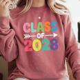 Class Of 2028 Colorful Graduation Comfort Colors Sweatshirt Crimson