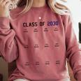 Class Of 2030 Graduation T-Shirt With Space For Handprints Comfort Colors Sweatshirt Crimson