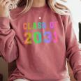 Class Of 2031 High School Graduation Date Kindergarten Shirt Comfort Colors Sweatshirt Crimson