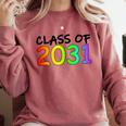Class Of 2031 Pre-K -12th Grade Hand Prints Space Graduation Comfort Colors Sweatshirt Crimson