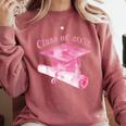 Class Of 2032 Senior 2032 Back To School 2032 Graduation Cap Comfort Colors Sweatshirt Crimson