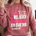 Class Of 2032 She Believed She Could Kids Graduation T-Shirt Comfort Colors Sweatshirt Crimson