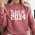 Class Of 2034 Grow With Me First Day Of School Graduation Comfort Colors Sweatshirt Crimson