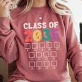 Class Of 2035 Graduation Check List Comfort Colors Sweatshirt Crimson