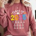 Class Of 2035 Grow With Me Checklist Graduation Comfort Colors Sweatshirt Crimson
