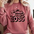 Class Of 2035 Senior Retro 2035 Grad Graduate Graduation Comfort Colors Sweatshirt Crimson