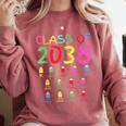 Class Of 2038 Senior Class 2038 Idea Graduation Grow With Me Comfort Colors Sweatshirt Crimson