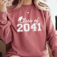 Class Of 2041 Grow With Me Graduation First Day Of School Comfort Colors Sweatshirt Crimson