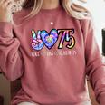 Class Of 75 1975 50th Class Reunion Tie Dye Graduation Items Comfort Colors Sweatshirt Crimson