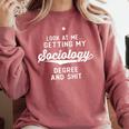 College Graduation For Him Her Getting Sociology Degree Comfort Colors Sweatshirt Crimson