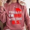 College Graduation T Shirt Senior Finally Done Comfort Colors Sweatshirt Crimson