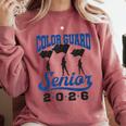 Color Guard Senior 2026 Flags Marching Band Graduation Grad Comfort Colors Sweatshirt Crimson