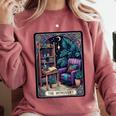 Color Graphic The Introvert Tarot Card Raglan Baseball Tee Comfort Colors Sweatshirt Crimson