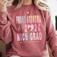 Colorful Proud Grandma 2024 NICU Graduate Baby Graduation Comfort Colors Sweatshirt Crimson