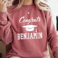 Congrats Benjamin College High School Graduation Comfort Colors Sweatshirt Crimson