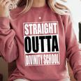 Cool Straight Outta Divinity School Graduation Shirt Comfort Colors Sweatshirt Crimson
