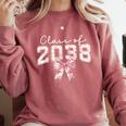Coquette Bow Preppy Class Of 2038 Girly Girl 2038 Graduation Comfort Colors Sweatshirt Crimson