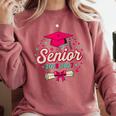 Coquette Pink Bow Senior 2026 2027 Graduation Comfort Colors Sweatshirt Crimson