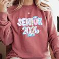 Coquette Senior-Class Of 2026 Preppy Graduation Graduate Comfort Colors Sweatshirt Crimson