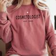 Cosmetologist Est 2026 Beauty School Cosmetology Graduation Comfort Colors Sweatshirt Crimson