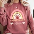 Cosmetology Instructor Cosmetologist Graduation Rainbow Comfort Colors Sweatshirt Crimson