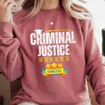 Criminal Justice Degree Graduation Senior Celebration Grad Comfort Colors Sweatshirt Crimson