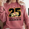 Criminal Justice Graduate Graduated Class Of 2025 Graduation Comfort Colors Sweatshirt Crimson