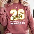 Criminal Justice Graduate Graduated Class Of 2026 Graduation Premium Comfort Colors Sweatshirt Crimson