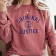Criminal Justice Major College Graduate Graduation Comfort Colors Sweatshirt Crimson