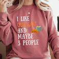 I Like Croissant And Maybe 3 People Baking Introvert Foodie Comfort Colors Sweatshirt Crimson
