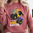 I Crushed Kindergarten Monster Truck Graduation Boys Small Comfort Colors Sweatshirt Crimson