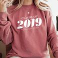 Cute Class Of 2019 Distressed Senior Graduation 2019 Comfort Colors Sweatshirt Crimson