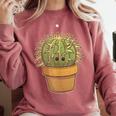 Cute Golden Barrel Cactus Introvert Distressed Comfort Colors Sweatshirt Crimson Cute Golden Barrel Cactus Introvert Distressed Comfort Colors Sweatshirt Crimson