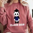 Cute Graduation Panda Class 2018 Comfort Colors Sweatshirt Crimson