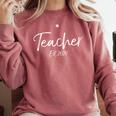 Cute New Teaching Quote Graduation Teacher Est 2020 For Men Women Girls Kids Comfort Colors Sweatshirt Crimson