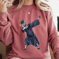 Dabbing Graduate Zebra Team Mascot Graduation Senior Shirt Comfort Colors Sweatshirt Crimson