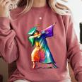 Dabbing Graduation Women Comfort Colors Sweatshirt Crimson
