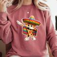Dabbing Mexican Pizza Dance Food Lover Graduation Comfort Colors Sweatshirt Crimson