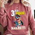 Dinosaur Graduation Cap Gown 3rd Grade Graduate Nailed It Comfort Colors Sweatshirt Crimson