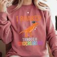 Dinosaur Graduation I Roared Through Kindergarten T-Shirt Comfort Colors Sweatshirt Crimson