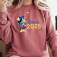Disney Mickey Mouse Cap & Gown '25 Graduation Class Of 2025 Premium Tri-Blend Comfort Colors Sweatshirt Crimson