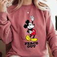 Disney Mickey Mouse Peace Out Totally Retro Graduation Comfort Colors Sweatshirt Crimson