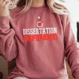 Dissertation Defended Doctorate Doctoral PhD Graduation Comfort Colors Sweatshirt Crimson