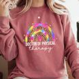 Doctor Of Physical Therapy Therapist DPT Graduation Rainbow Comfort Colors Sweatshirt Crimson