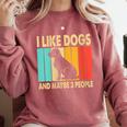 I Like Dogs And Maybe 3 People Introvert Comfort Colors Sweatshirt Crimson