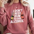 I Don't Need Fun To Have Alcohol Introvert Party Drink Comfort Colors Sweatshirt Crimson