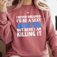 Never Dreamed I'd Be a Sexy Auditor Graduation Comfort Colors Sweatshirt Crimson