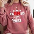 Earned It 2023 For Nurse Graduation Or RN LPN Class Of 2023 Comfort Colors Sweatshirt Crimson